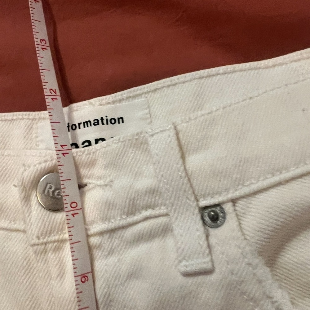 Reformation High-Rise White Ivory Julia Destroyed Jeans - Picture 13 of 16